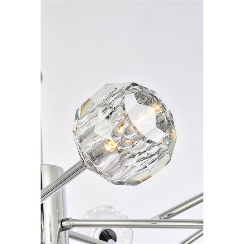 Elegant Lighting Graham 18-Light Modern Crystal Pendant in Chrome