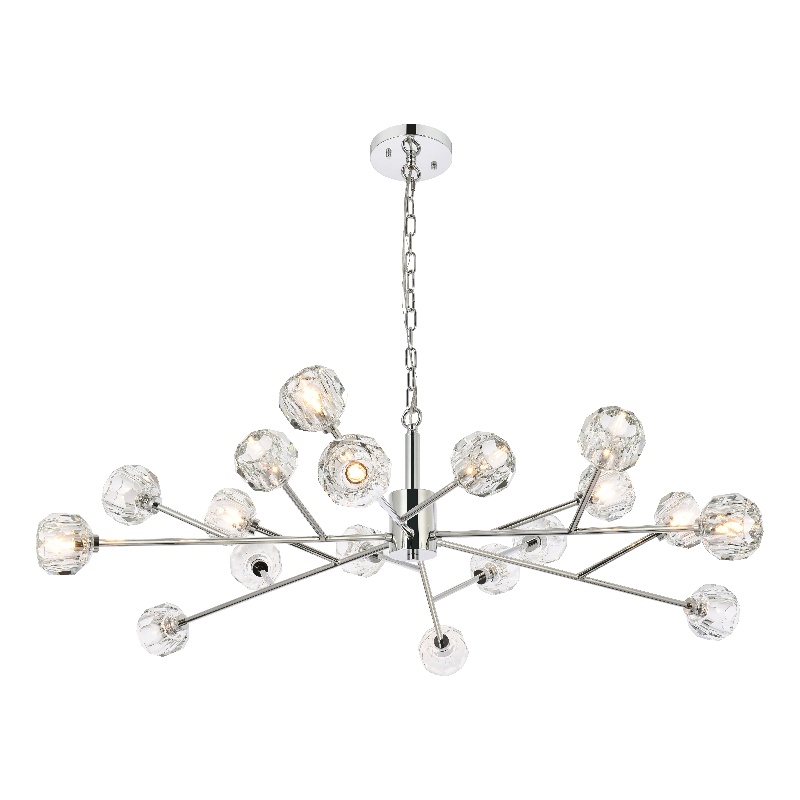 Elegant Lighting Graham 18-Light Modern Crystal Pendant in Chrome