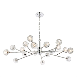 Elegant Lighting Graham 18-Light Modern Crystal Pendant in Chrome