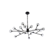 Elegant Lighting Graham 18-Light Modern Crystal Pendant in Black