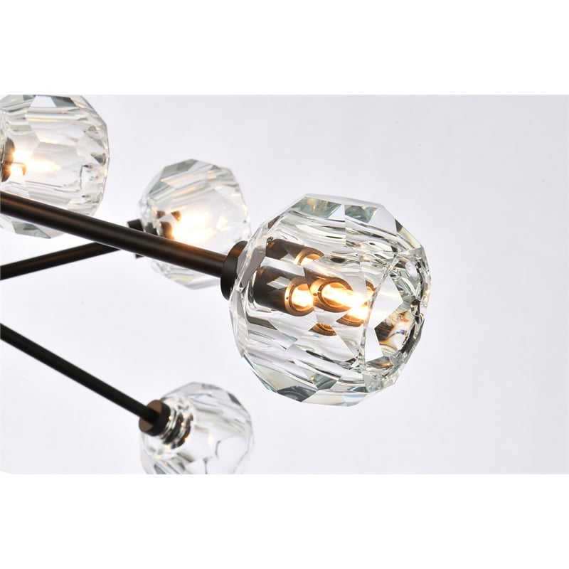 Elegant Lighting Graham 18-Light Modern Crystal Pendant in Black