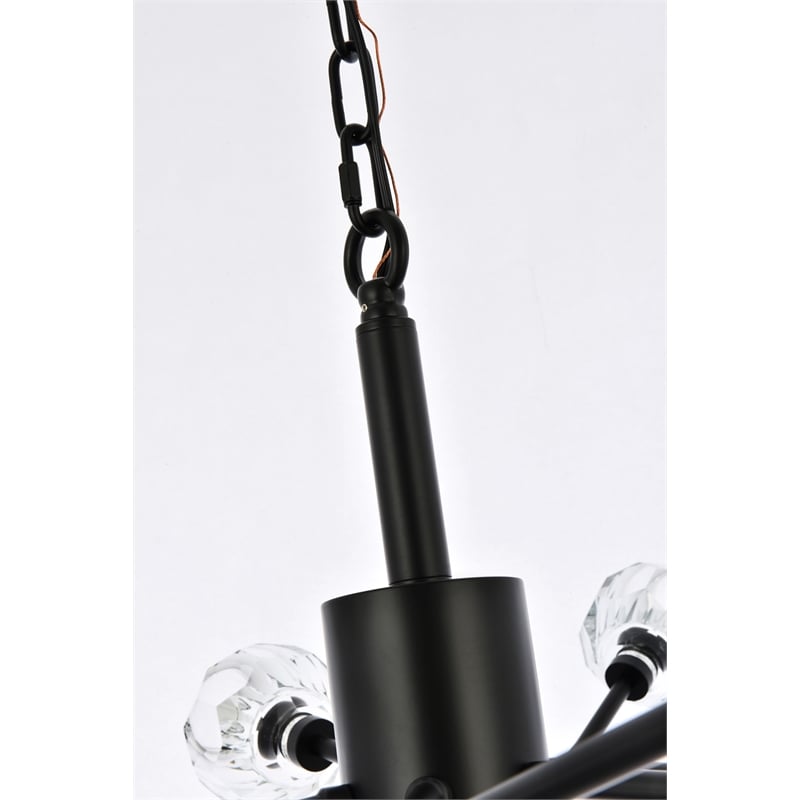 Elegant Lighting Graham 18-Light Modern Crystal Pendant in Black