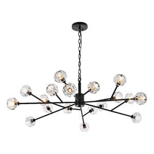 Elegant Lighting Graham 18-Light Modern Crystal Pendant in Black