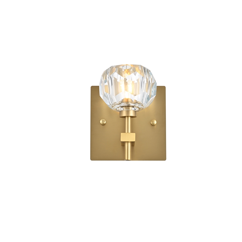 Elegant Lighting Graham 1-Light Modern Crystal Wall Sconce in Gold