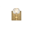 Elegant Lighting Graham 1-Light Modern Crystal Wall Sconce in Gold