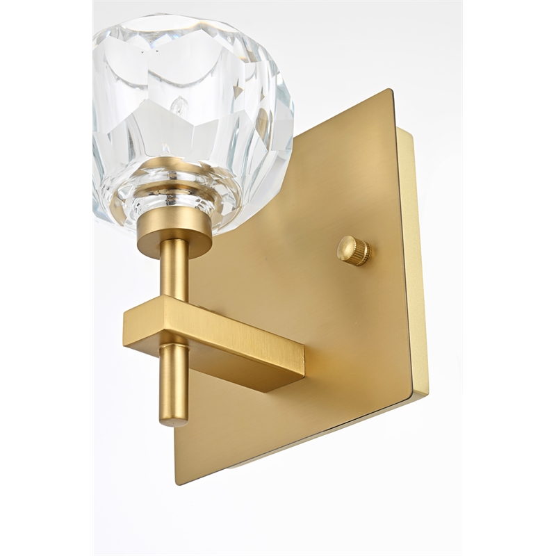 Elegant Lighting Graham 1-Light Modern Crystal Wall Sconce in Gold