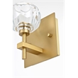 Elegant Lighting Graham 1-Light Modern Crystal Wall Sconce in Gold