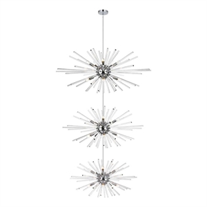 Elegant Lighting Sienna 46&quot 30-Light Metal/Glass Chandelier in Chrome/Clear