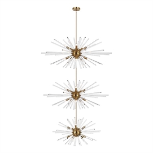 Elegant Lighting Sienna 46&quot 30-Light Metal/Glass Chandelier in Satin Gold/Clear