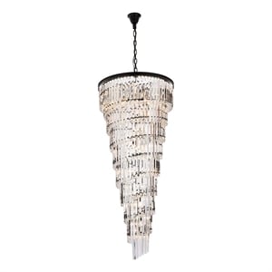 Elegant Lighting Sydney 30&quot Metal/Crystal Chandelier in Matte Black/Clear