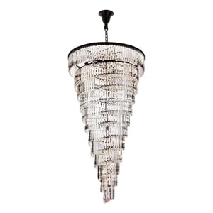 Elegant Lighting Sydney 48&quot Metal/Crystal Chandelier in Matte Black/Clear
