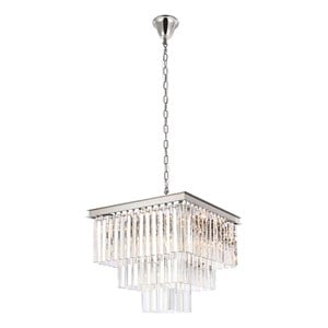 Elegant Lighting Sydney 21.5&quot Metal/Crystal Chandelier in Polished Nickel/Clear