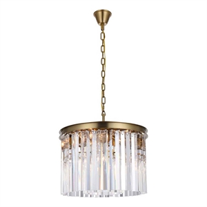 Elegant Lighting Sydney 20&quot Metal/Crystal Chandelier in Satin Gold/Clear
