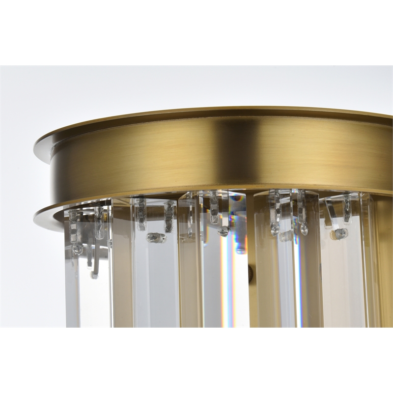 Elegant Lighting Sydney 2-Light Metal/Crystal Wall Sconce in Satin Gold/Clear