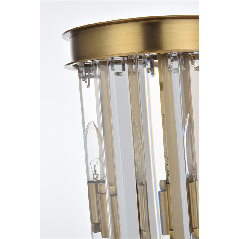 Elegant Lighting Sydney 2-Light Metal/Crystal Wall Sconce in Satin Gold/Clear