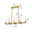Elegant Lighting Noemi 8-Light Metal Adjustable LED Pendant in Satin Gold