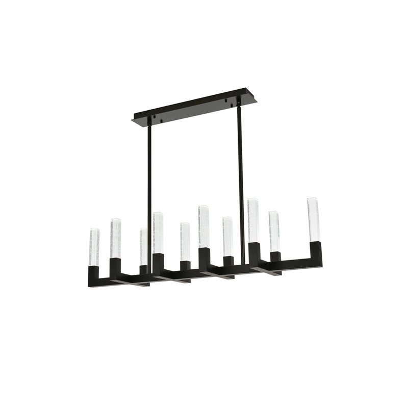 Elegant Lighting Noemi 10-Light Metal Adjustable LED Pendant in Black/Clear