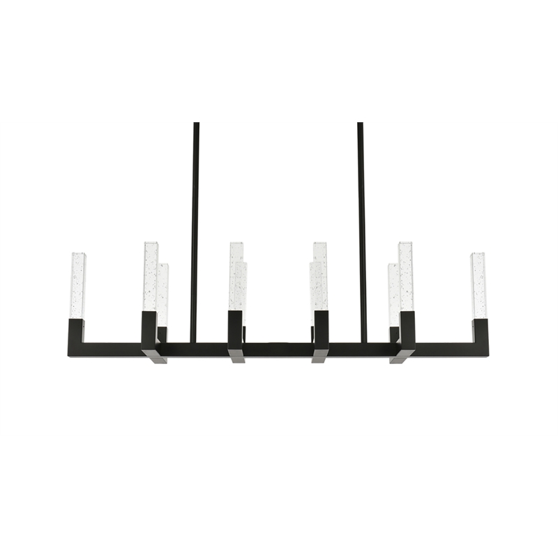 Elegant Lighting Noemi 10-Light Metal Adjustable LED Pendant in Black/Clear