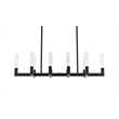 Elegant Lighting Noemi 10-Light Metal Adjustable LED Pendant in Black/Clear