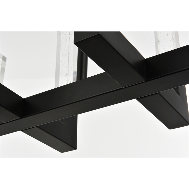 Elegant Lighting Noemi 10-Light Metal Adjustable LED Pendant in Black/Clear