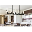 Elegant Lighting Noemi 10-Light Metal Adjustable LED Pendant in Black/Clear