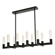 Elegant Lighting Noemi 10-Light Metal Adjustable LED Pendant in Black/Clear