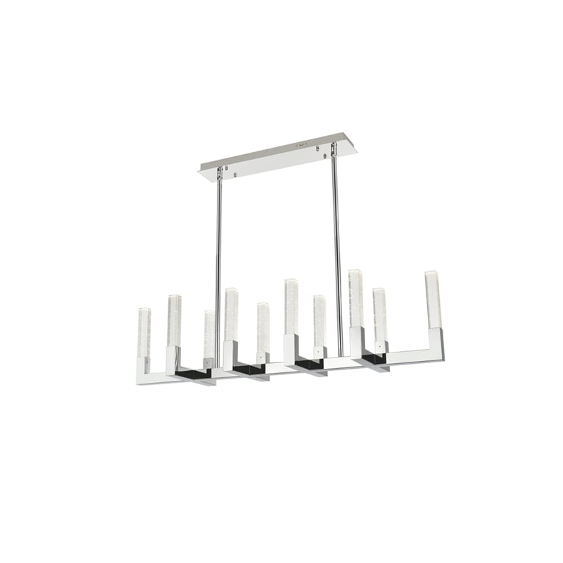 Elegant Lighting Noemi 10-Light Metal Adjustable LED Pendant in Chrome/Clear