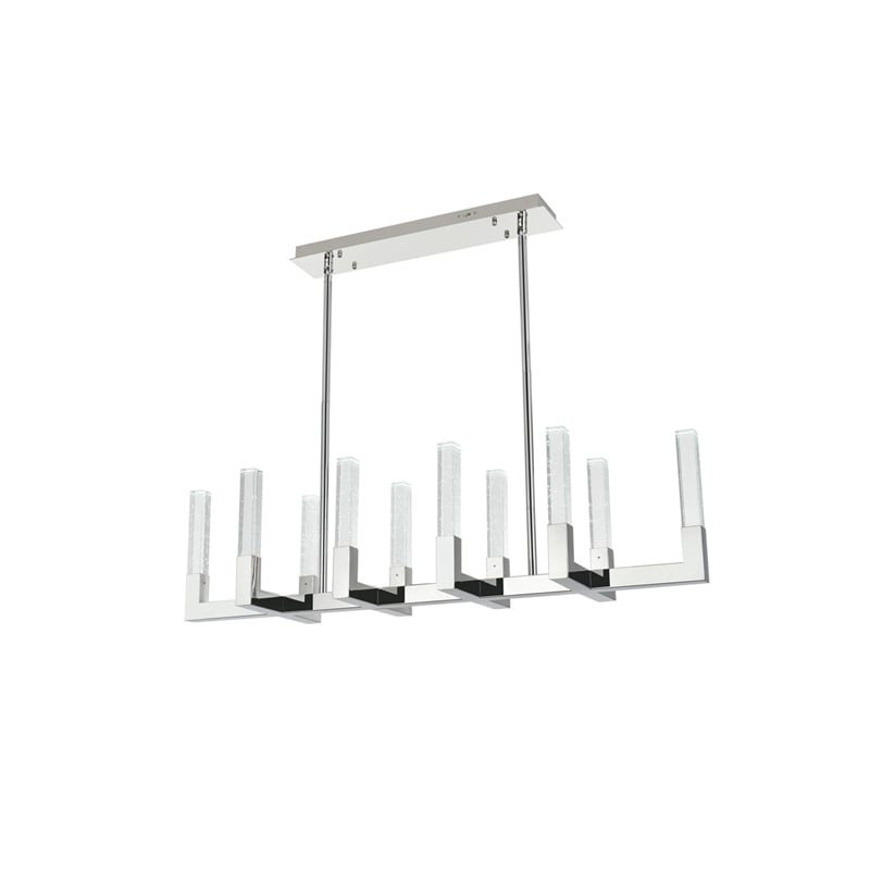Elegant Lighting Noemi 10-Light Metal Adjustable LED Pendant in Chrome/Clear