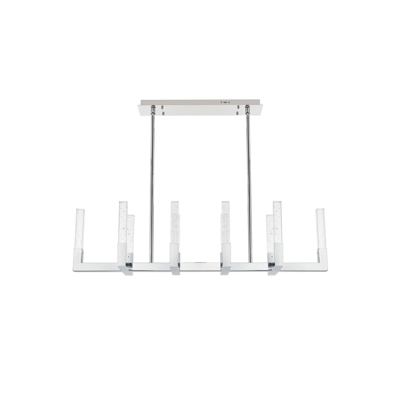 Elegant Lighting Noemi 10-Light Metal Adjustable LED Pendant in Chrome/Clear