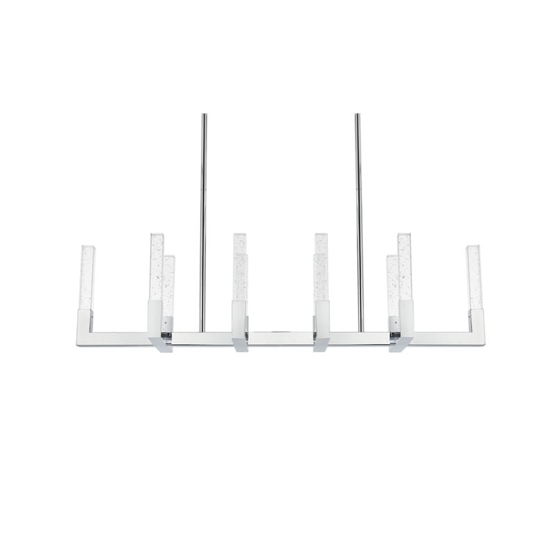 Elegant Lighting Noemi 10-Light Metal Adjustable LED Pendant in Chrome/Clear