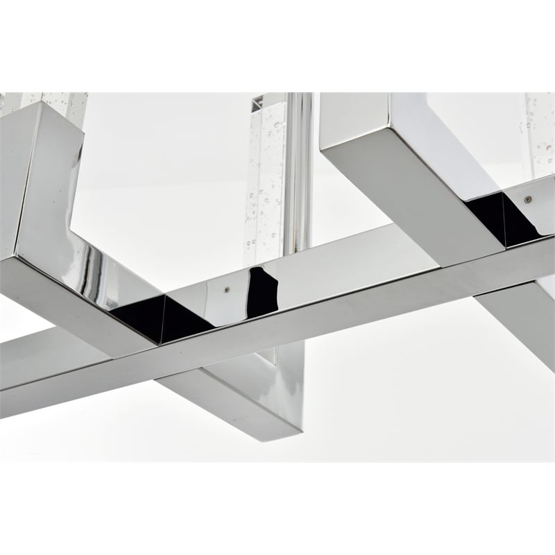Elegant Lighting Noemi 10-Light Metal Adjustable LED Pendant in Chrome/Clear