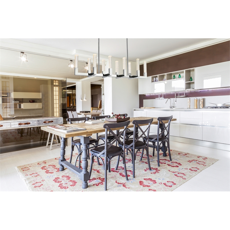 Elegant Lighting Noemi 10-Light Metal Adjustable LED Pendant in Chrome/Clear