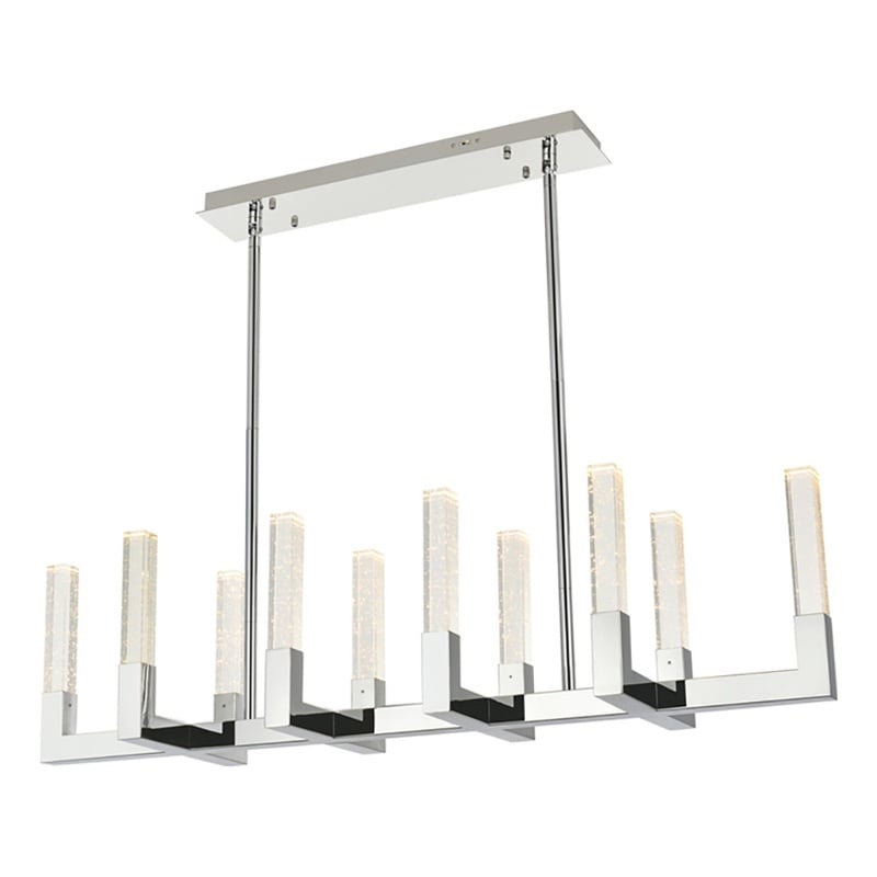Elegant Lighting Noemi 10-Light Metal Adjustable LED Pendant in Chrome/Clear