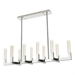 Elegant Lighting Noemi 10-Light Metal Adjustable LED Pendant in Chrome/Clear