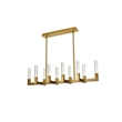 Elegant Lighting Noemi 10-Light Metal Adjustable LED Pendant in Satin Gold
