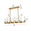 Elegant Lighting Noemi 10-Light Metal Adjustable LED Pendant in Satin Gold