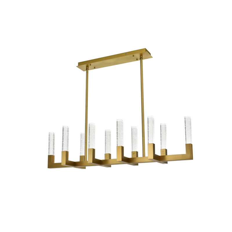 Elegant Lighting Noemi 10-Light Metal Adjustable LED Pendant in Satin Gold