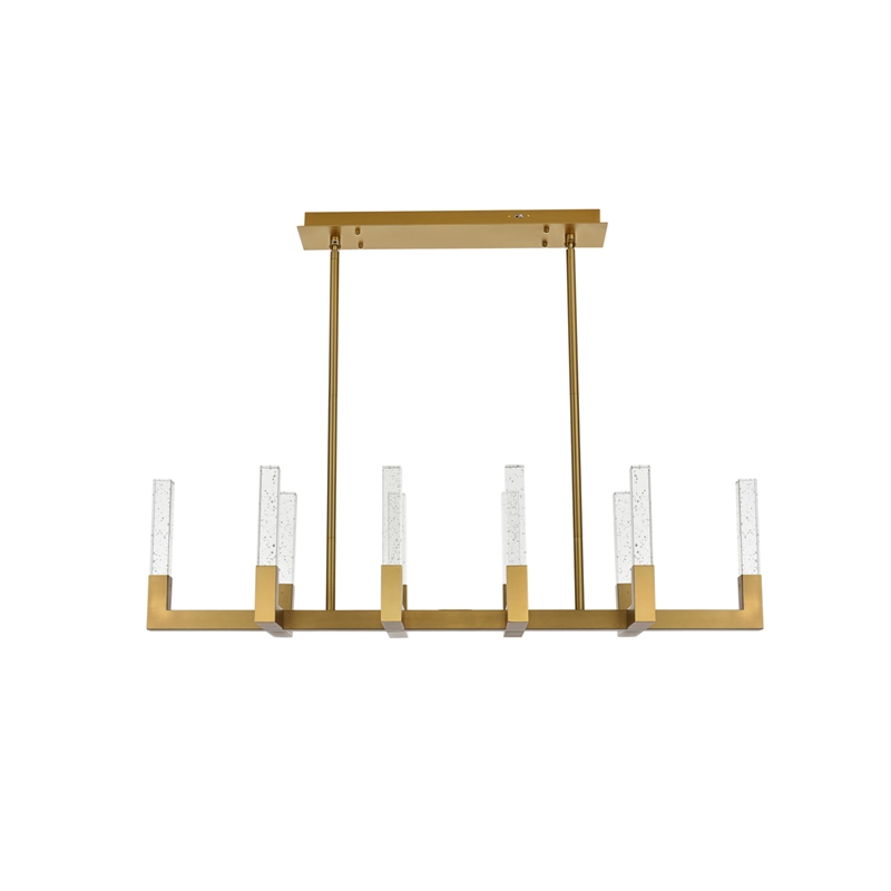 Elegant Lighting Noemi 10-Light Metal Adjustable LED Pendant in Satin Gold