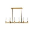 Elegant Lighting Noemi 10-Light Metal Adjustable LED Pendant in Satin Gold