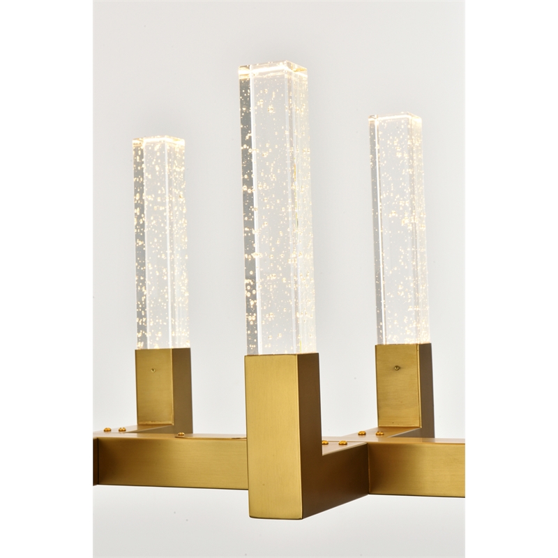 Elegant Lighting Noemi 10-Light Metal Adjustable LED Pendant in Satin Gold