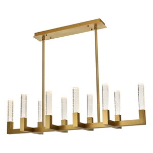 Elegant Lighting Noemi 10-Light Metal Adjustable LED Pendant in Satin Gold