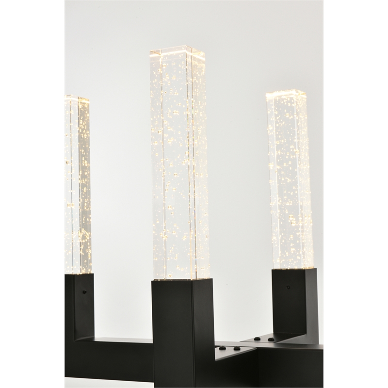 Elegant Lighting Noemi 8-Light Metal Adjustable LED Pendant in Black