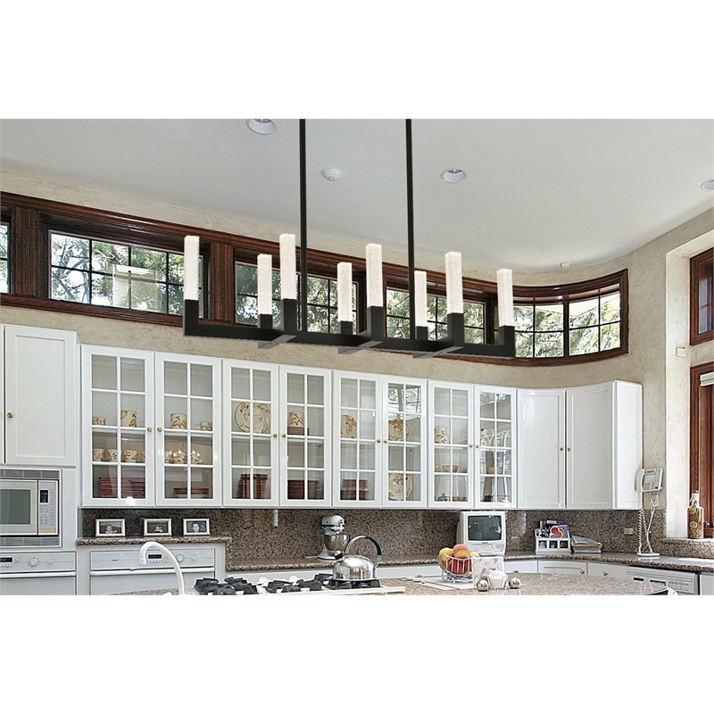 Elegant Lighting Noemi 8-Light Metal Adjustable LED Pendant in Black