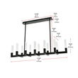 Elegant Lighting Noemi 12-Light Metal Adjustable LED Pendant in Black/Clear