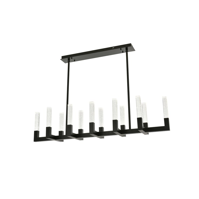 Elegant Lighting Noemi 12-Light Metal Adjustable LED Pendant in Black/Clear