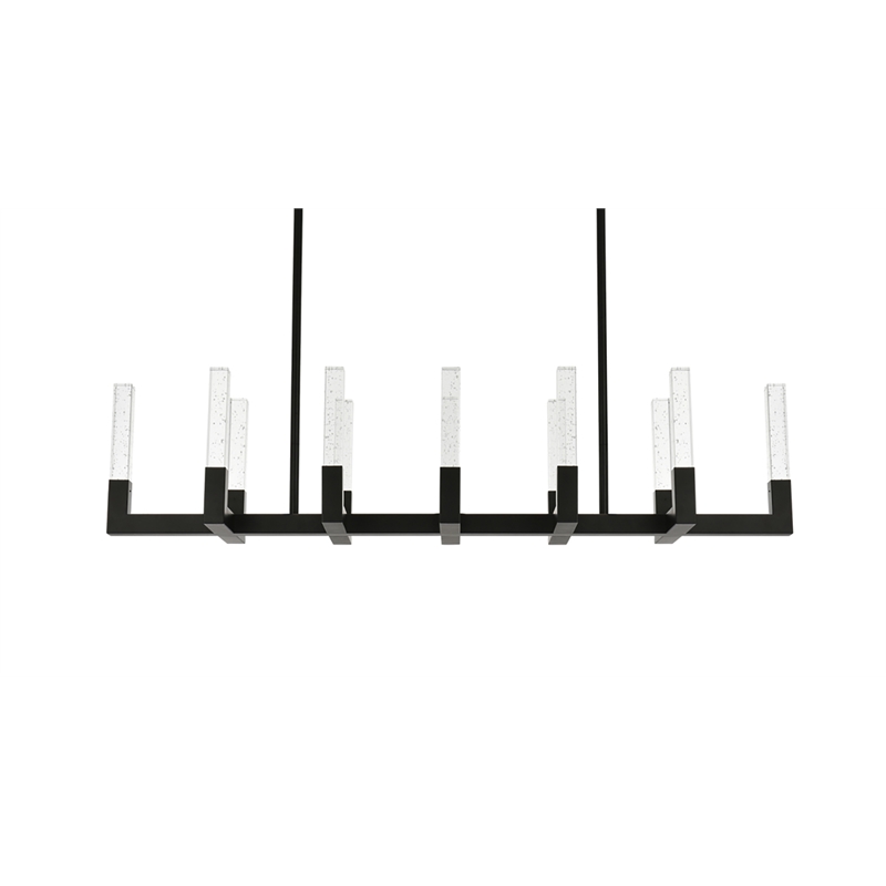 Elegant Lighting Noemi 12-Light Metal Adjustable LED Pendant in Black/Clear
