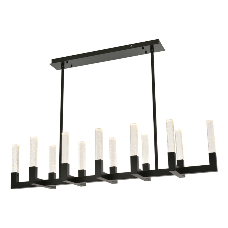 Elegant Lighting Noemi 12-Light Metal Adjustable LED Pendant in Black/Clear