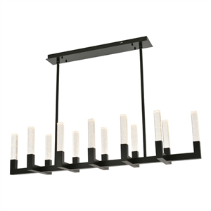 Elegant Lighting Noemi 12-Light Metal Adjustable LED Pendant in Black/Clear