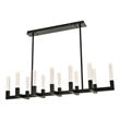 Elegant Lighting Noemi 12-Light Metal Adjustable LED Pendant in Black/Clear