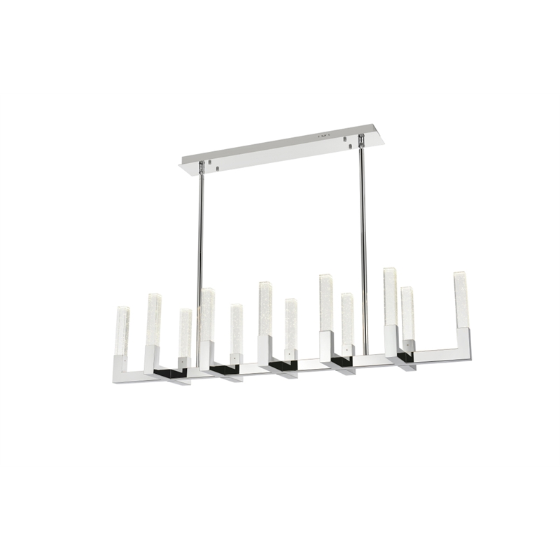 Elegant Lighting Noemi 12-Light Metal Adjustable LED Pendant in Chrome/Clear
